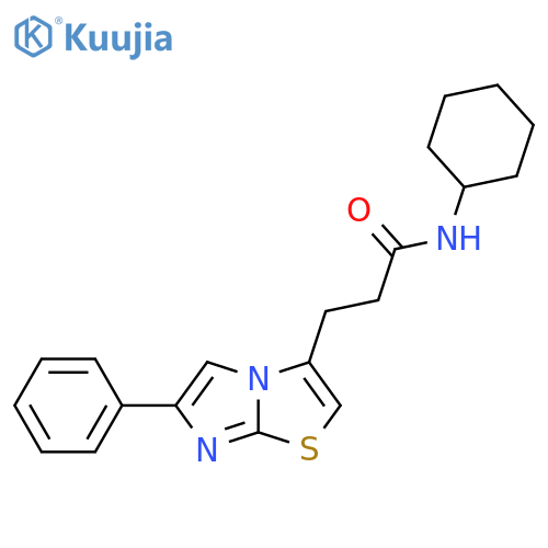 N-cyclohexyl-3-{6-phenylimidazo[2,1-b][1,3]thiazol-3-yl}propanamide structure