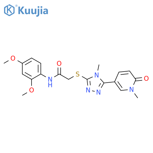 N-(2,4-dimethoxyphenyl)-2-{[4-methyl-5-(1-methyl-6-oxo-1,6-dihydropyridin-3-yl)-4H-1,2,4-triazol-3-yl]sulfanyl}acetamide structure