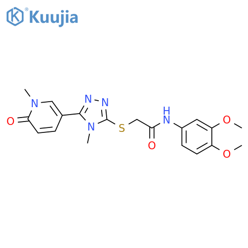 N-(3,4-dimethoxyphenyl)-2-{[4-methyl-5-(1-methyl-6-oxo-1,6-dihydropyridin-3-yl)-4H-1,2,4-triazol-3-yl]sulfanyl}acetamide structure