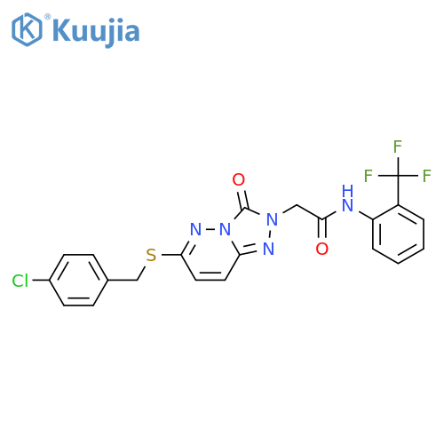 2-(6-{[(4-chlorophenyl)methyl]sulfanyl}-3-oxo-2H,3H-[1,2,4]triazolo[4,3-b]pyridazin-2-yl)-N-[2-(trifluoromethyl)phenyl]acetamide structure