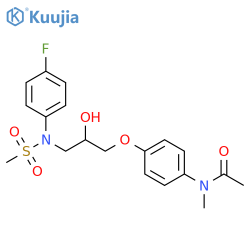 N-(4-{3-[N-(4-fluorophenyl)methanesulfonamido]-2-hydroxypropoxy}phenyl)-N-methylacetamide structure
