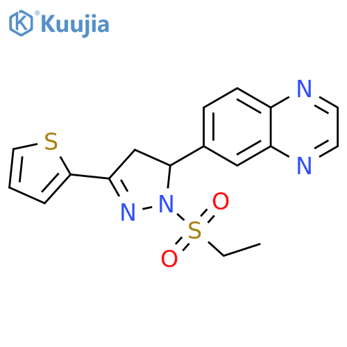 6-[1-(ethanesulfonyl)-3-(thiophen-2-yl)-4,5-dihydro-1H-pyrazol-5-yl]quinoxaline structure