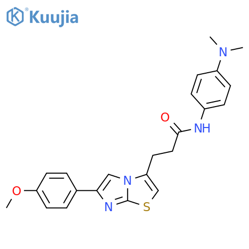 N-[4-(dimethylamino)phenyl]-3-[6-(4-methoxyphenyl)imidazo[2,1-b][1,3]thiazol-3-yl]propanamide structure