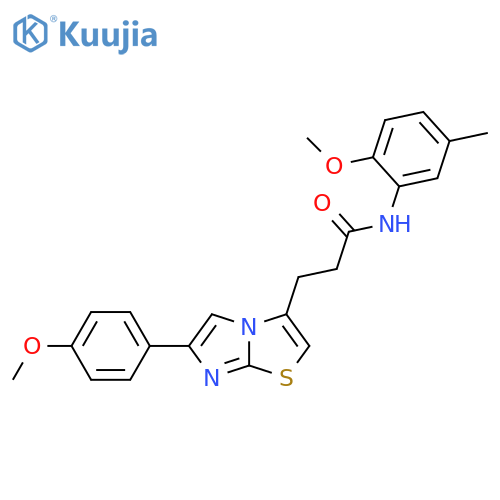 N-(2-methoxy-5-methylphenyl)-3-[6-(4-methoxyphenyl)imidazo[2,1-b][1,3]thiazol-3-yl]propanamide structure