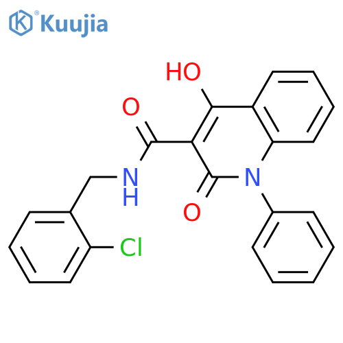 N-[(2-chlorophenyl)methyl]-4-hydroxy-2-oxo-1-phenyl-1,2-dihydroquinoline-3-carboxamide structure