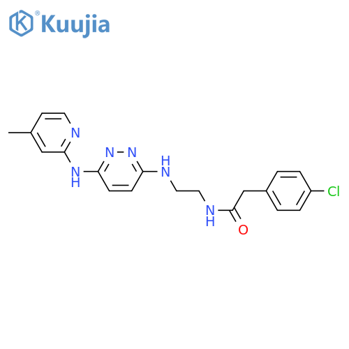 2-(4-chlorophenyl)-N-[2-({6-[(4-methylpyridin-2-yl)amino]pyridazin-3-yl}amino)ethyl]acetamide structure