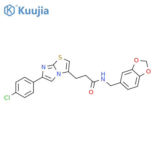 N-[(2H-1,3-benzodioxol-5-yl)methyl]-3-[6-(4-chlorophenyl)imidazo[2,1-b][1,3]thiazol-3-yl]propanamide structure