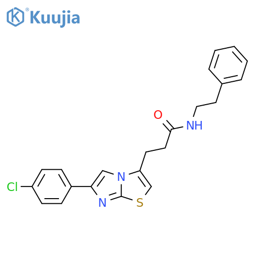 3-[6-(4-chlorophenyl)imidazo[2,1-b][1,3]thiazol-3-yl]-N-(2-phenylethyl)propanamide structure