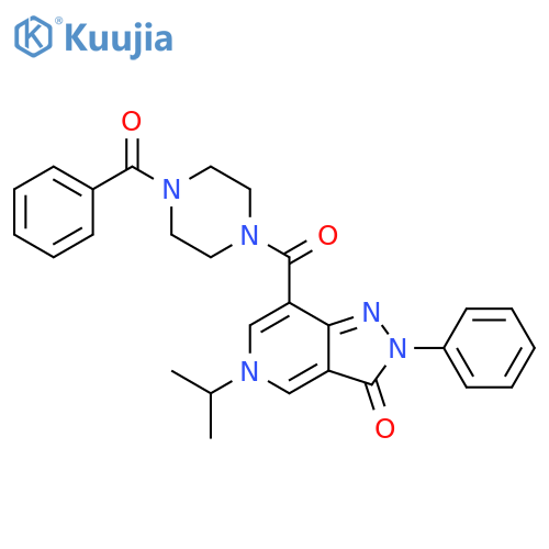 7-(4-benzoylpiperazine-1-carbonyl)-2-phenyl-5-(propan-2-yl)-2H,3H,5H-pyrazolo[4,3-c]pyridin-3-one structure