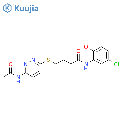 N-(5-chloro-2-methoxyphenyl)-4-[(6-acetamidopyridazin-3-yl)sulfanyl]butanamide structure