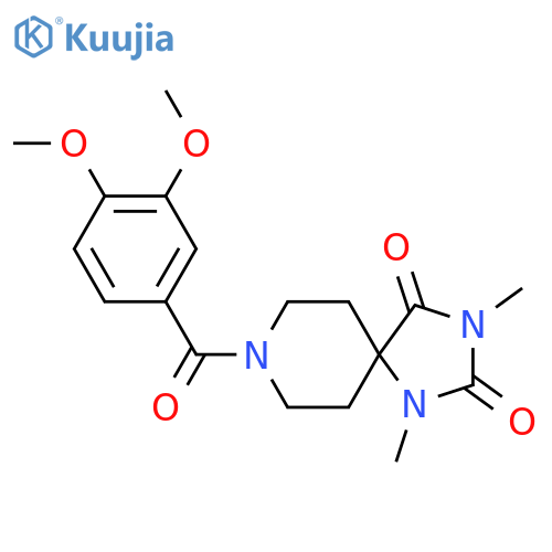 8-(3,4-dimethoxybenzoyl)-1,3-dimethyl-1,3,8-triazaspiro[4.5]decane-2,4-dione structure