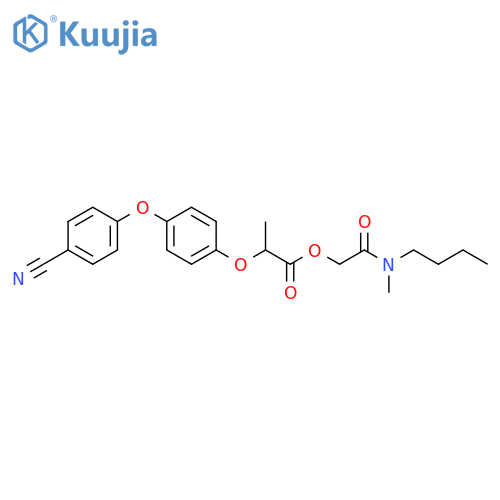 Propanoic acid, 2-[4-(4-cyanophenoxy)phenoxy]-,2-(butylmethylamino)-2-oxoethyl ester structure