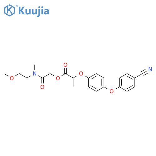Propanoic acid, 2-[4-(4-cyanophenoxy)phenoxy]-,2-[(2-methoxyethyl)methylamino]-2-oxoethyl ester structure