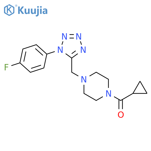 1-cyclopropanecarbonyl-4-{[1-(4-fluorophenyl)-1H-1,2,3,4-tetrazol-5-yl]methyl}piperazine structure