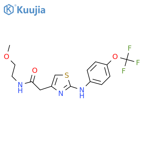 N-(2-methoxyethyl)-2-(2-{[4-(trifluoromethoxy)phenyl]amino}-1,3-thiazol-4-yl)acetamide structure