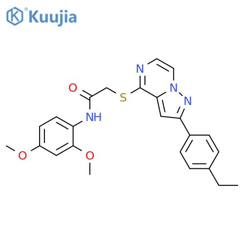 N-(2,4-dimethoxyphenyl)-2-{[2-(4-ethylphenyl)pyrazolo[1,5-a]pyrazin-4-yl]sulfanyl}acetamide structure