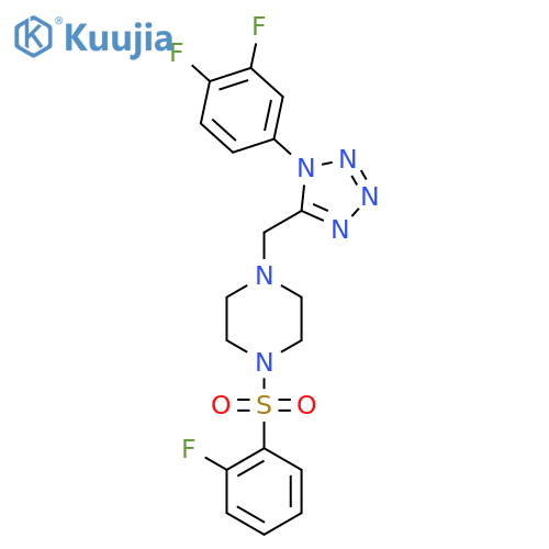 1-{[1-(3,4-difluorophenyl)-1H-1,2,3,4-tetrazol-5-yl]methyl}-4-(2-fluorobenzenesulfonyl)piperazine structure