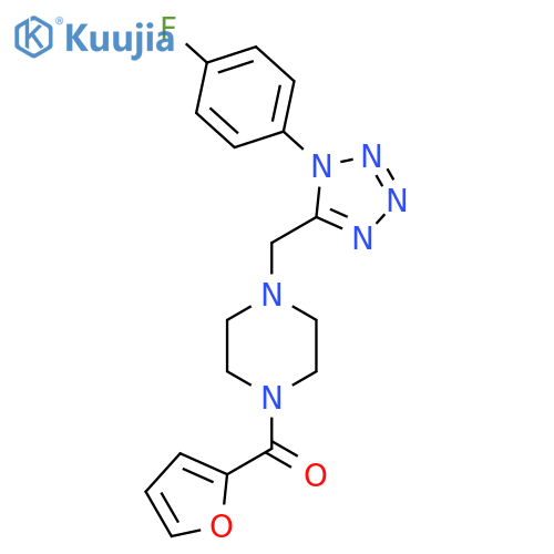 1-{[1-(4-fluorophenyl)-1H-1,2,3,4-tetrazol-5-yl]methyl}-4-(furan-2-carbonyl)piperazine structure
