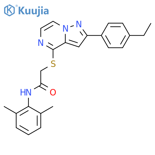 N-(2,6-dimethylphenyl)-2-{[2-(4-ethylphenyl)pyrazolo[1,5-a]pyrazin-4-yl]sulfanyl}acetamide structure