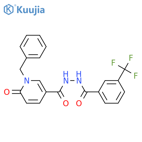 N'-(1-benzyl-6-oxo-1,6-dihydropyridine-3-carbonyl)-3-(trifluoromethyl)benzohydrazide structure