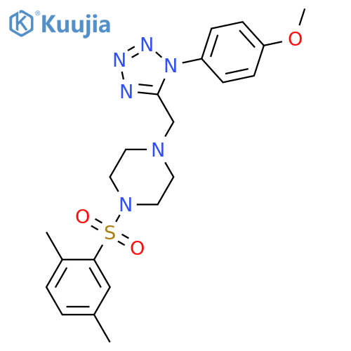 1-(2,5-dimethylbenzenesulfonyl)-4-{[1-(4-methoxyphenyl)-1H-1,2,3,4-tetrazol-5-yl]methyl}piperazine structure