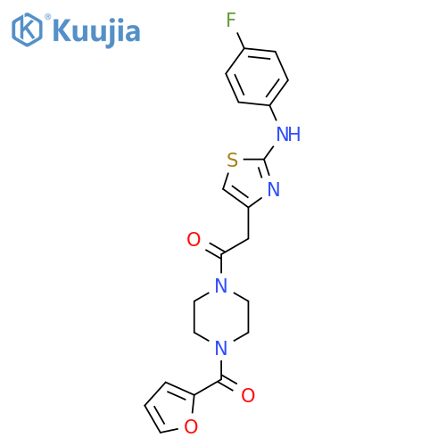 2-{2-[(4-fluorophenyl)amino]-1,3-thiazol-4-yl}-1-[4-(furan-2-carbonyl)piperazin-1-yl]ethan-1-one structure