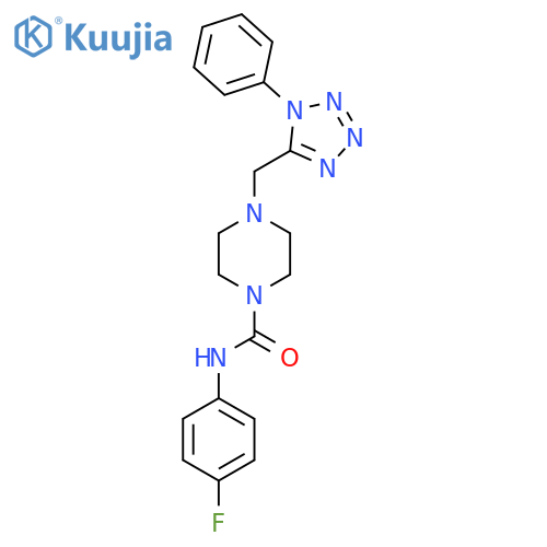 N-(4-fluorophenyl)-4-[(1-phenyl-1H-1,2,3,4-tetrazol-5-yl)methyl]piperazine-1-carboxamide structure