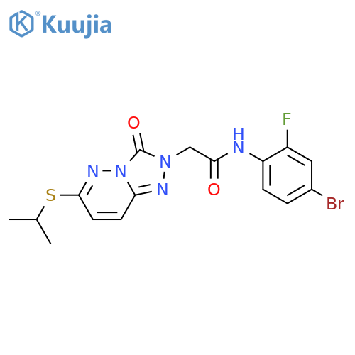 N-(4-bromo-2-fluorophenyl)-2-[3-oxo-6-(propan-2-ylsulfanyl)-2H,3H-[1,2,4]triazolo[4,3-b]pyridazin-2-yl]acetamide structure