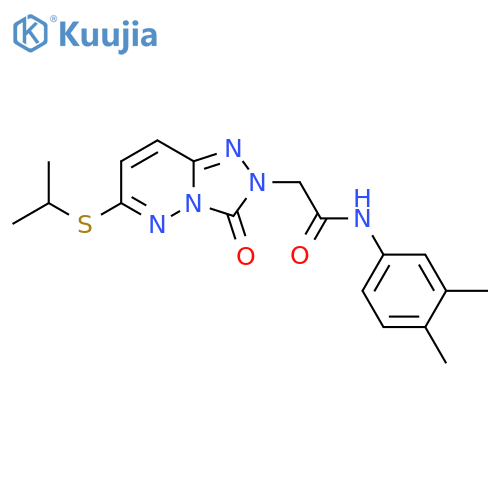 N-(3,4-dimethylphenyl)-2-[3-oxo-6-(propan-2-ylsulfanyl)-2H,3H-[1,2,4]triazolo[4,3-b]pyridazin-2-yl]acetamide structure