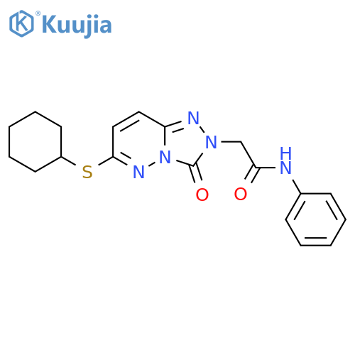 2-[6-(cyclohexylsulfanyl)-3-oxo-2H,3H-[1,2,4]triazolo[4,3-b]pyridazin-2-yl]-N-phenylacetamide structure