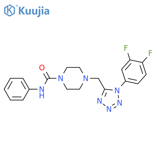 4-{[1-(3,4-difluorophenyl)-1H-1,2,3,4-tetrazol-5-yl]methyl}-N-phenylpiperazine-1-carboxamide structure