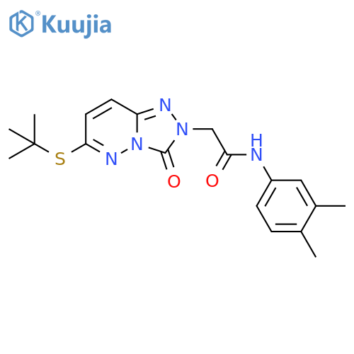 2-[6-(tert-butylsulfanyl)-3-oxo-2H,3H-[1,2,4]triazolo[4,3-b]pyridazin-2-yl]-N-(3,4-dimethylphenyl)acetamide structure