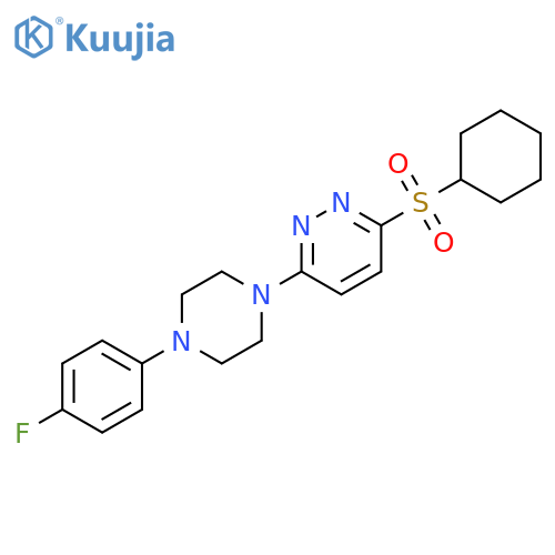 3-(cyclohexanesulfonyl)-6-[4-(4-fluorophenyl)piperazin-1-yl]pyridazine structure