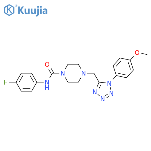 N-(4-fluorophenyl)-4-{[1-(4-methoxyphenyl)-1H-1,2,3,4-tetrazol-5-yl]methyl}piperazine-1-carboxamide structure