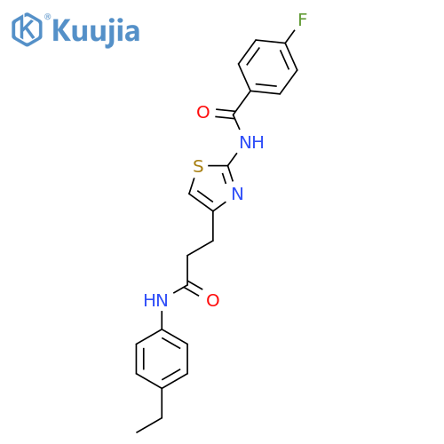 N-(4-{2-[(4-ethylphenyl)carbamoyl]ethyl}-1,3-thiazol-2-yl)-4-fluorobenzamide structure