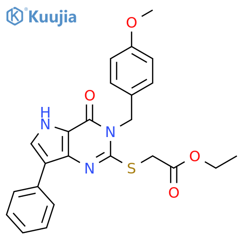 ethyl 2-({3-[(4-methoxyphenyl)methyl]-4-oxo-7-phenyl-3H,4H,5H-pyrrolo[3,2-d]pyrimidin-2-yl}sulfanyl)acetate structure