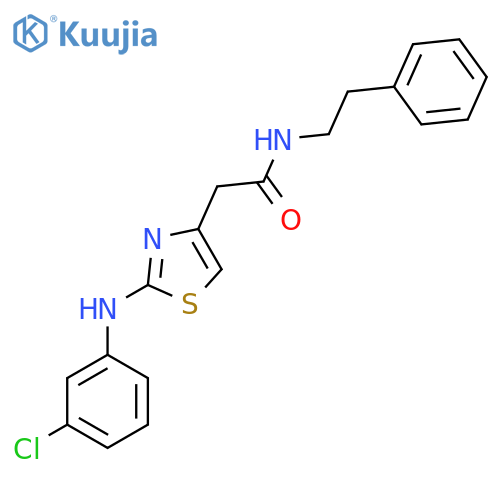 2-{2-[(3-chlorophenyl)amino]-1,3-thiazol-4-yl}-N-(2-phenylethyl)acetamide structure