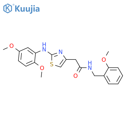 2-{2-[(2,5-dimethoxyphenyl)amino]-1,3-thiazol-4-yl}-N-[(2-methoxyphenyl)methyl]acetamide structure