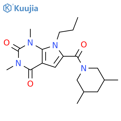 6-(3,5-dimethylpiperidine-1-carbonyl)-1,3-dimethyl-7-propyl-1H,2H,3H,4H,7H-pyrrolo[2,3-d]pyrimidine-2,4-dione structure