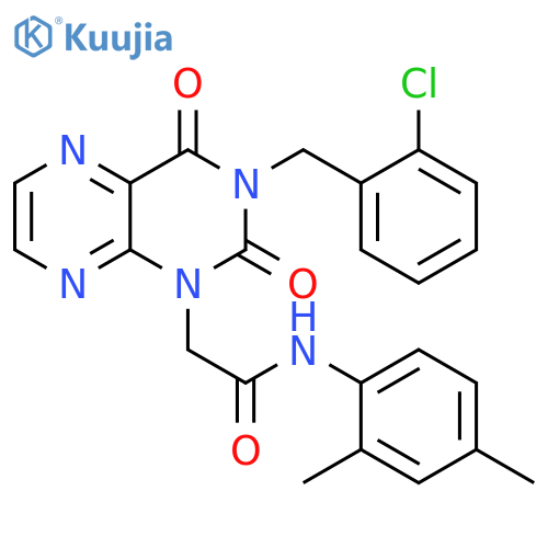2-{3-[(2-chlorophenyl)methyl]-2,4-dioxo-1,2,3,4-tetrahydropteridin-1-yl}-N-(2,4-dimethylphenyl)acetamide structure