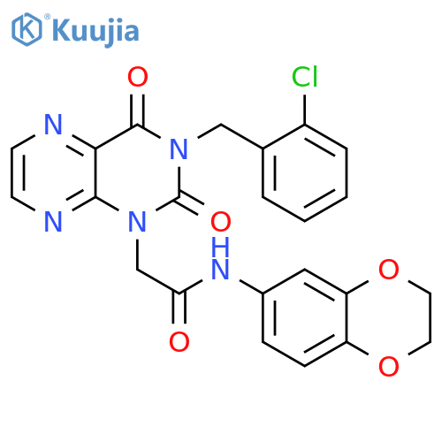 2-{3-[(2-chlorophenyl)methyl]-2,4-dioxo-1,2,3,4-tetrahydropteridin-1-yl}-N-(2,3-dihydro-1,4-benzodioxin-6-yl)acetamide structure