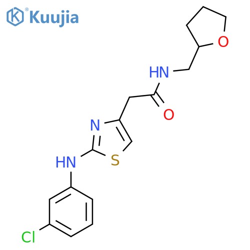 2-{2-[(3-chlorophenyl)amino]-1,3-thiazol-4-yl}-N-[(oxolan-2-yl)methyl]acetamide structure