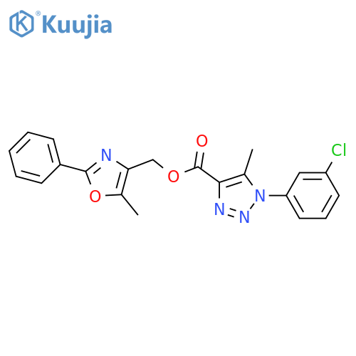 (5-methyl-2-phenyl-1,3-oxazol-4-yl)methyl 1-(3-chlorophenyl)-5-methyl-1H-1,2,3-triazole-4-carboxylate structure