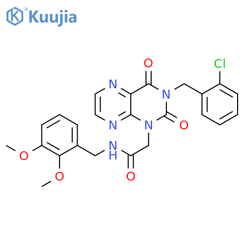 2-{3-[(2-chlorophenyl)methyl]-2,4-dioxo-1,2,3,4-tetrahydropteridin-1-yl}-N-[(2,3-dimethoxyphenyl)methyl]acetamide structure