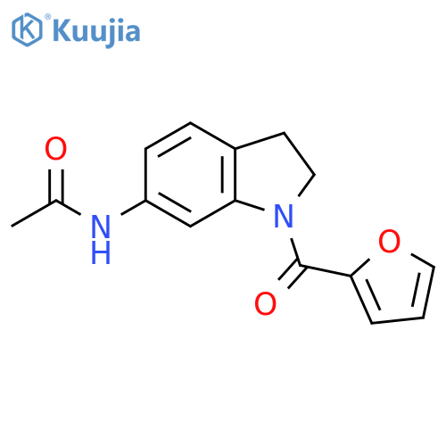 N-[1-(furan-2-carbonyl)-2,3-dihydro-1H-indol-6-yl]acetamide structure