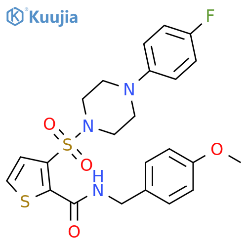 3-{[4-(4-fluorophenyl)piperazin-1-yl]sulfonyl}-N-[(4-methoxyphenyl)methyl]thiophene-2-carboxamide structure