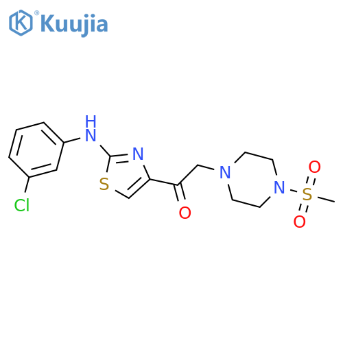 2-{2-[(3-chlorophenyl)amino]-1,3-thiazol-4-yl}-1-(4-methanesulfonylpiperazin-1-yl)ethan-1-one structure