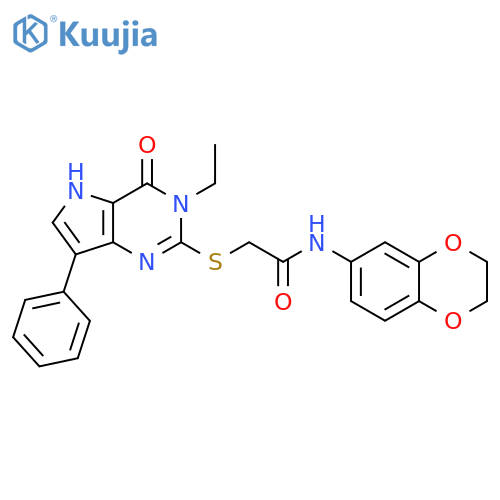 N-(2,3-dihydro-1,4-benzodioxin-6-yl)-2-({3-ethyl-4-oxo-7-phenyl-3H,4H,5H-pyrrolo[3,2-d]pyrimidin-2-yl}sulfanyl)acetamide structure