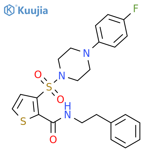3-{[4-(4-fluorophenyl)piperazin-1-yl]sulfonyl}-N-(2-phenylethyl)thiophene-2-carboxamide structure