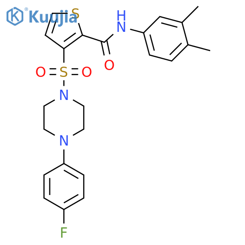 N-(3,4-dimethylphenyl)-3-{[4-(4-fluorophenyl)piperazin-1-yl]sulfonyl}thiophene-2-carboxamide structure